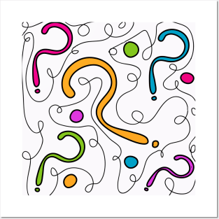 Confused Question Mark Pattern Posters and Art